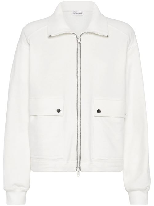 White cotton jacket BRUNELLO CUCINELLI | MN05NHS806C7220